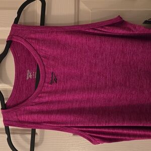 REEBOK SIGNATURE BRAND WOMENS PINK MAGENTA HEATHER ATHLETIC TANK TOP SIZE LARGE